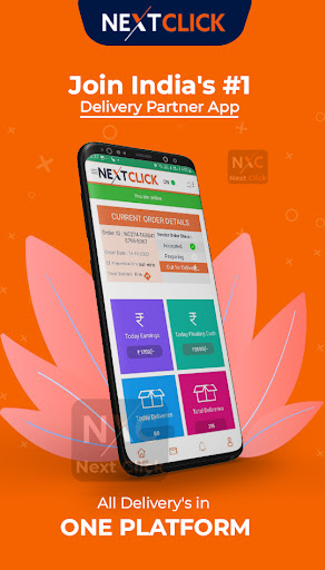 Android application Nextclick Delivery partner screenshort