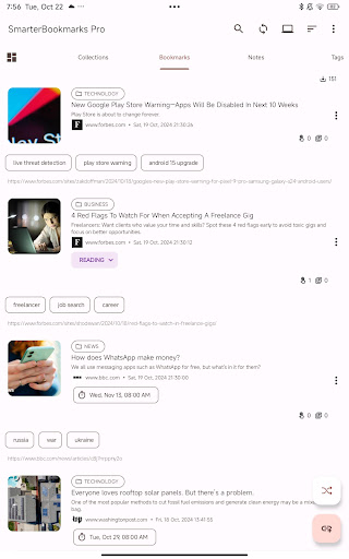 Screenshot of Smarter Bookmarks