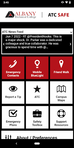 Android application ATC SAFE screenshort