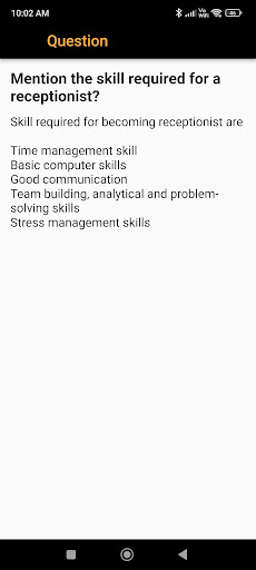 Receptionist Interview Screen 3