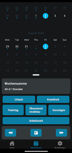 STAVAU - Zeiterfassung Screen 2