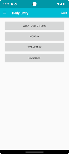 Gymnastics Training Diary Screen 3