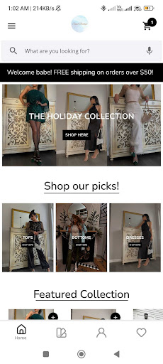Android application Sunset Boutique screenshort
