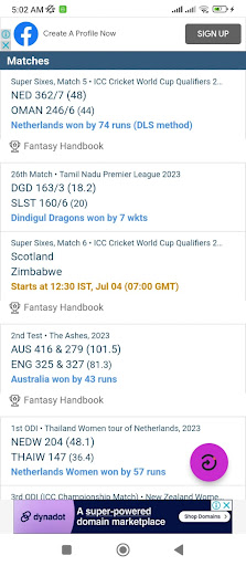 Cricket - live score & Update Screenshot 1 - AppWisp.com