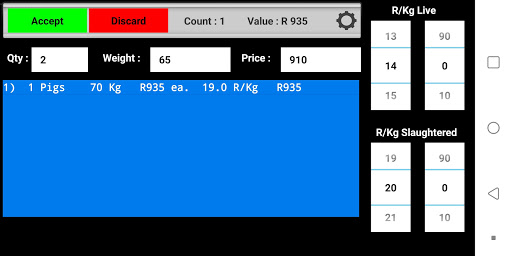 Android application Pig Auction Calculator screenshort
