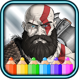 coloring Kratos God of Warriors fans icon
