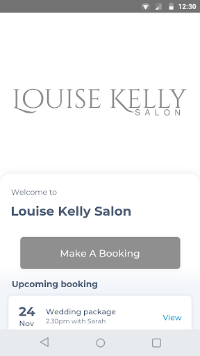 Android application Louise Kelly Salon screenshort