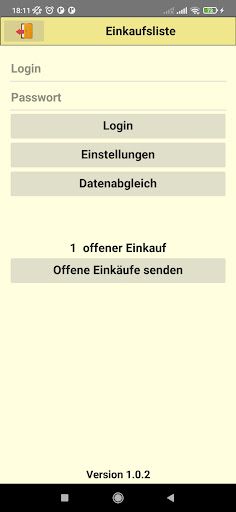 Android application PCG Einkaufsliste screenshort
