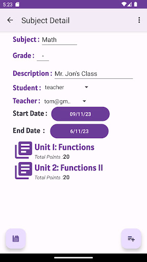 Home School Scheduler Screen 3