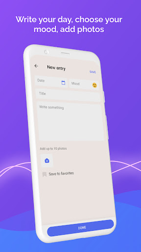 Android application Diary with fingerprint lock screenshort