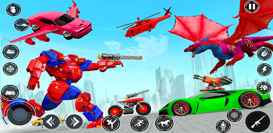 Dragon Robot Car Fighting Game