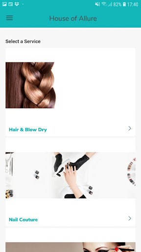 Android application House of Allure Beauty & Spa screenshort