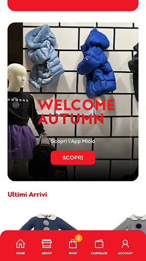 Android application Micio Abbigliamento screenshort