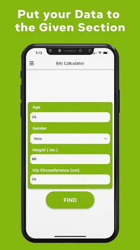 BAI Calculator - Body Fat Screen 2