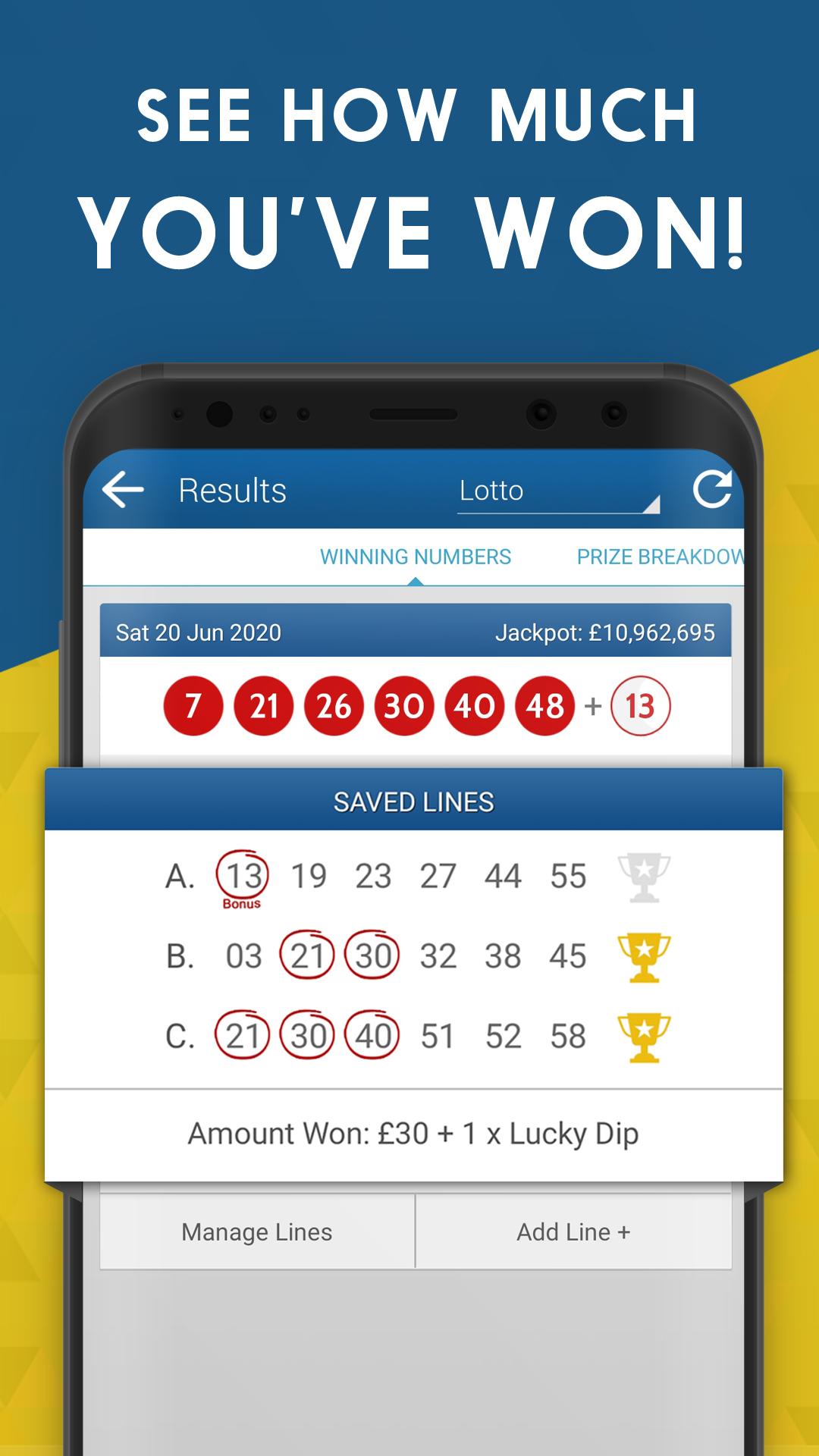 Android application UK Lotto & Euromillions & 49s Results screenshort