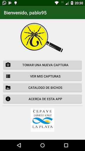 Android application ¿Es araña o escorpión? screenshort