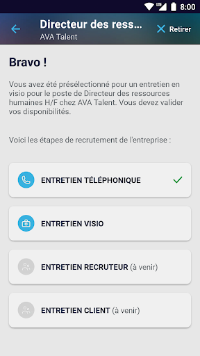 AVA Talent Recrutement Screen 2
