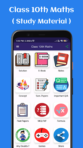 Android application Class 10th Math Solution NCERT screenshort
