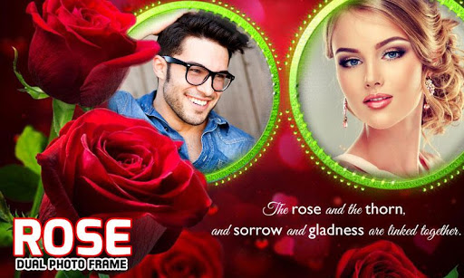 Red Rose Dual Photo Frames