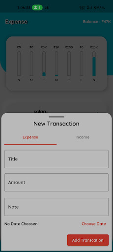 Android application E-xpense screenshort