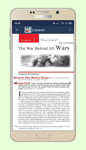 Android application Lesson - Sabbath school screenshort
