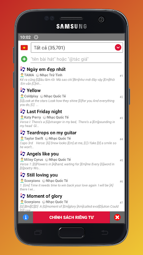 Aperçu de l'application