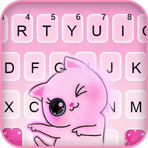Pink Kitten Keyboard Backgroun logo