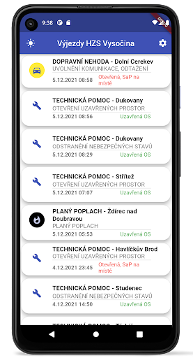 Výjezdy Hasičů HZS Vysočina