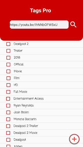 Android application TagsPro|Video Keyword Finder screenshort
