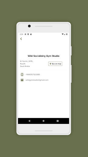 Android application WILD Socializing Gym Studio screenshort