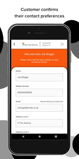 Tyresoft Customer Check In App Screen 2