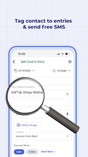Screenshot of Cash Book: Expenses & Balance