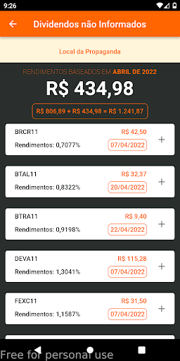 FIIs & Rendimentos Screen 2