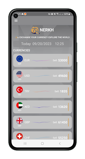 Android application Nerkh screenshort