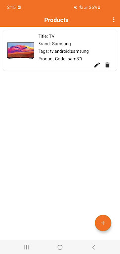 Android application EasyD Product Listing screenshort
