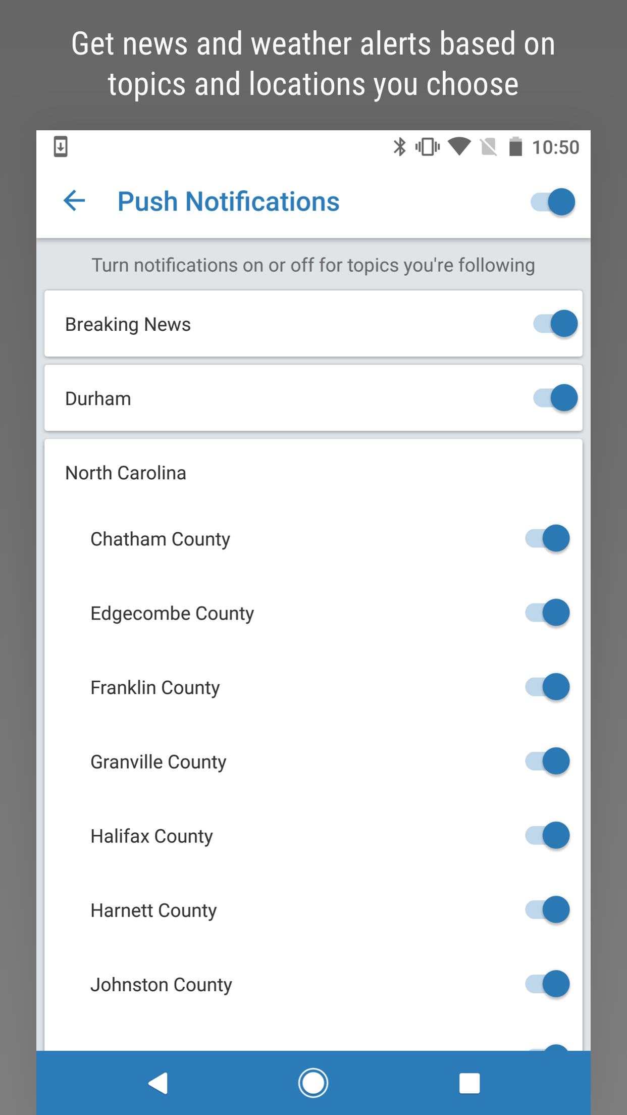 Android application ABC11 North Carolina screenshort