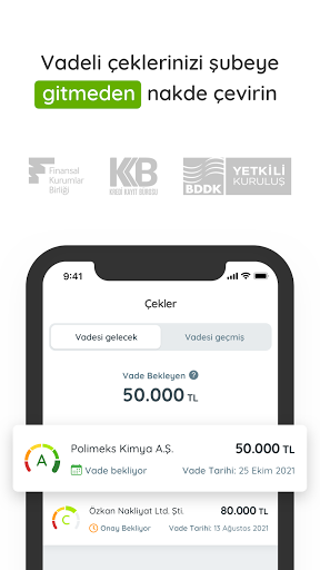 Android application Çekpara - Mobil Faktoring screenshort