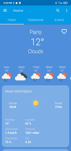 Android application Weather screenshort