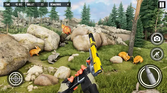 ウサギ狩りシューティングゲーム スナイパー鉄砲のゲーム 3D