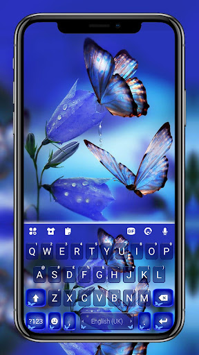 Android application Blue Butterflies Keyboard Back screenshort