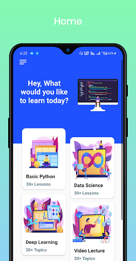 Android application Learn Python and Data Science screenshort