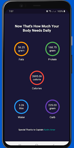 Fitness Calculator Screen 3