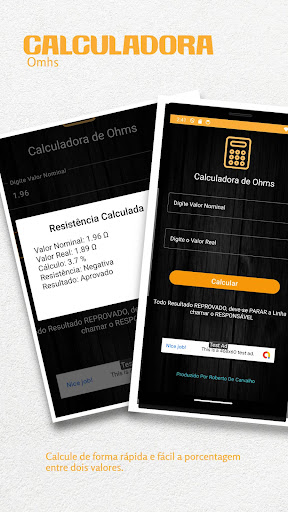 Android application Calculadora Ohms screenshort