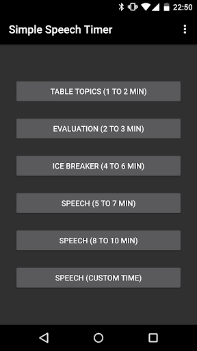 Android application Simple Speech Timer screenshort