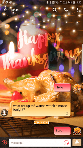 Screenshot of Next SMS Skin for ThanksGiving