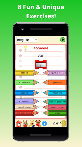 Android application Verbugator Italian Verbs screenshort