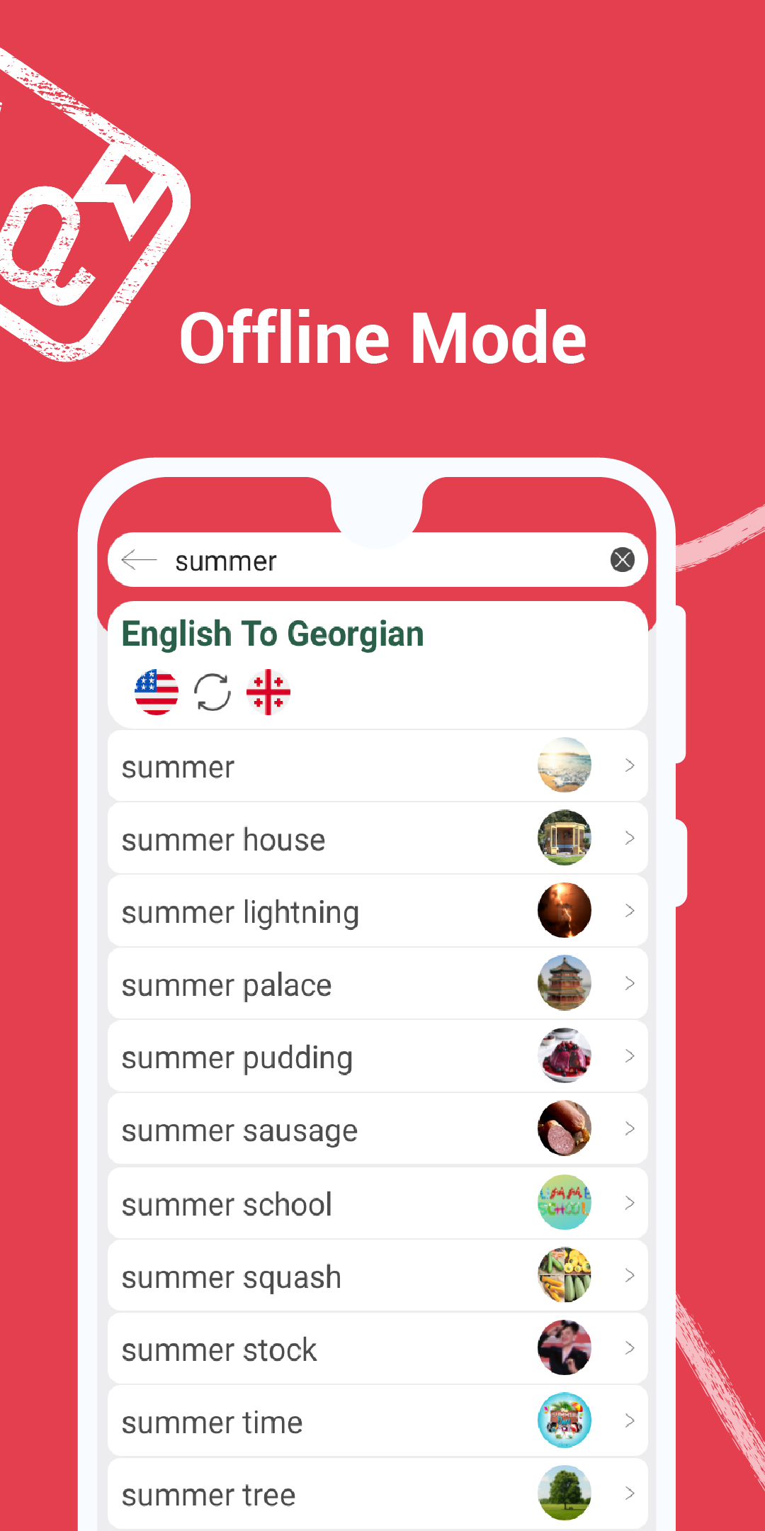 Android application English to Georgian Dictionary -Learn English Free screenshort