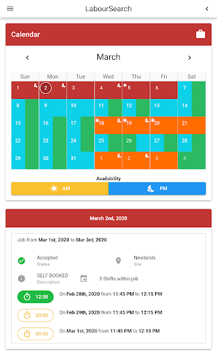Android application Labour Search screenshort