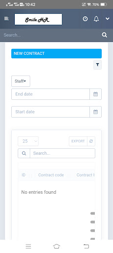 Android application Smile HR screenshort