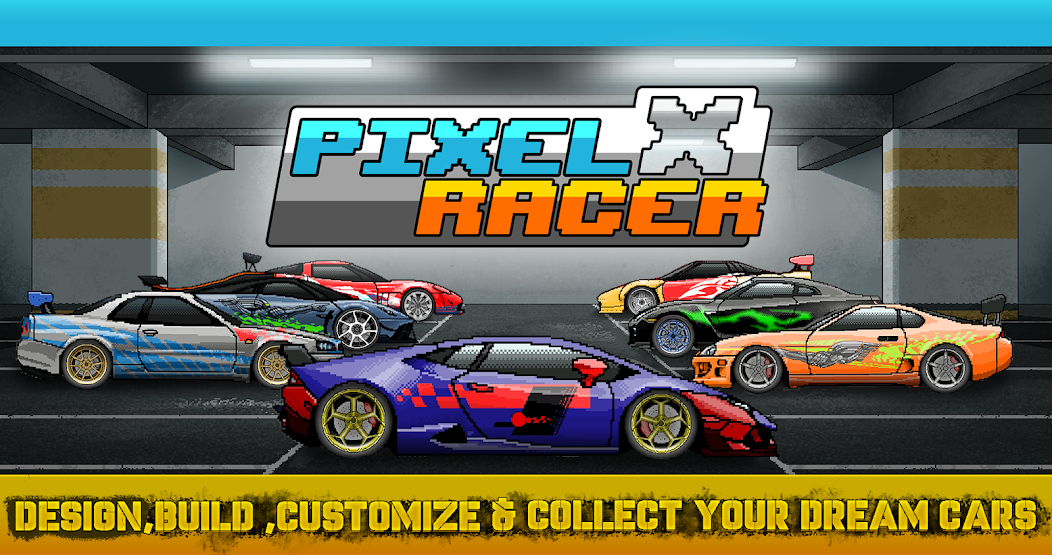 تحميل لعبة Pixel X Racer مهكرة 2024 للاندرويد